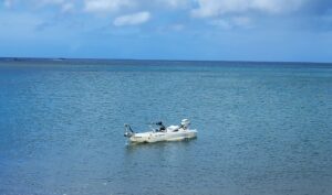 S4 microskiff in Guam lagoon